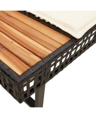 Garden Sofa Black and Cream White