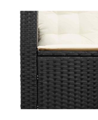 Garden Sofa Black PE rattan Medium Removable Covers Garden Sofa