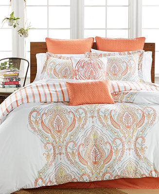 Lacourte CLOSEOUT! Jordanna Coral 8-Pc. Queen Comforter Set - Bed in a Bag - Bed & Bath - Macy&#39;s