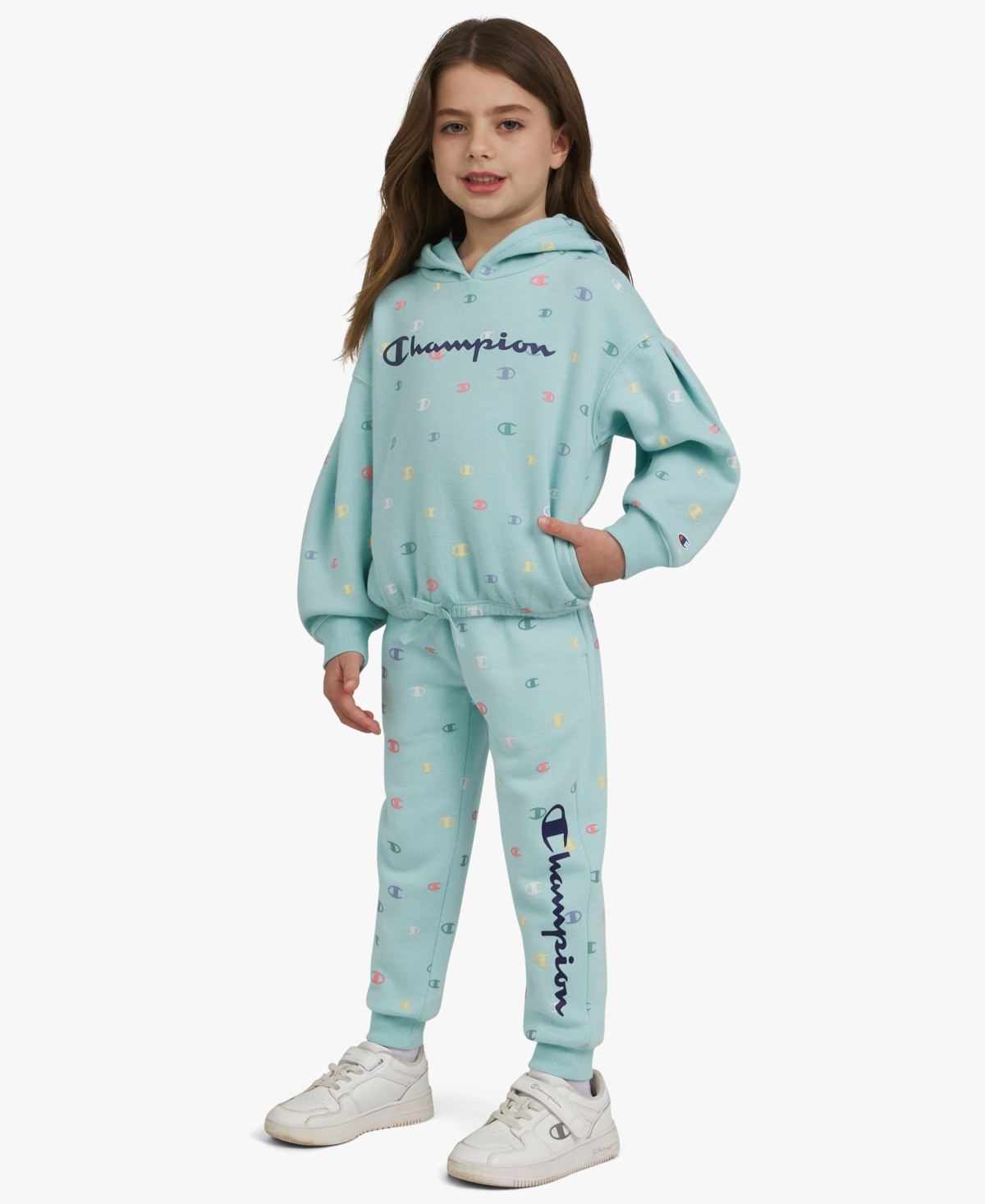 Champion Girls 4-6x 2-piece Pull-on Hoodie And Joggers Set In Blue