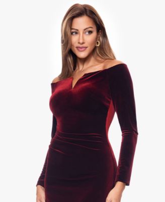 Velvet Off-The-Shoulder Gown