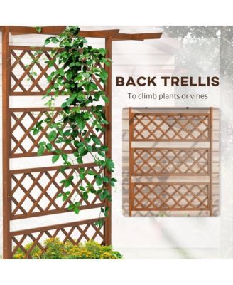 Outsunny Wood Planter with Trellis Privacy Screen