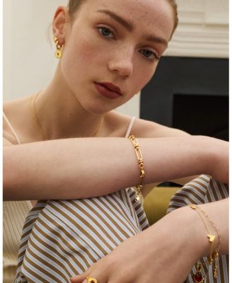 Garnet Heart Huggie Earrings