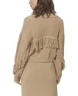 Women's Elyse Cabled Fringe Sweater Cardigan