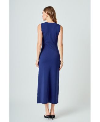 Women's Knit Sleeveless Midi Dress