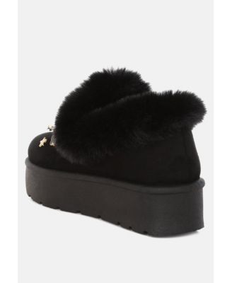 Womens Zeta Charm Detail Slip On Snow Boots