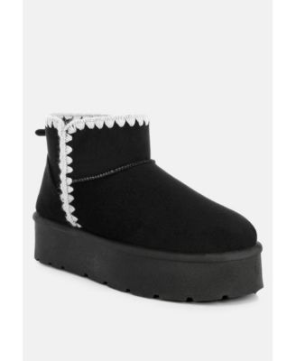 Womens Rochas Scalloped Detail Snow Boots