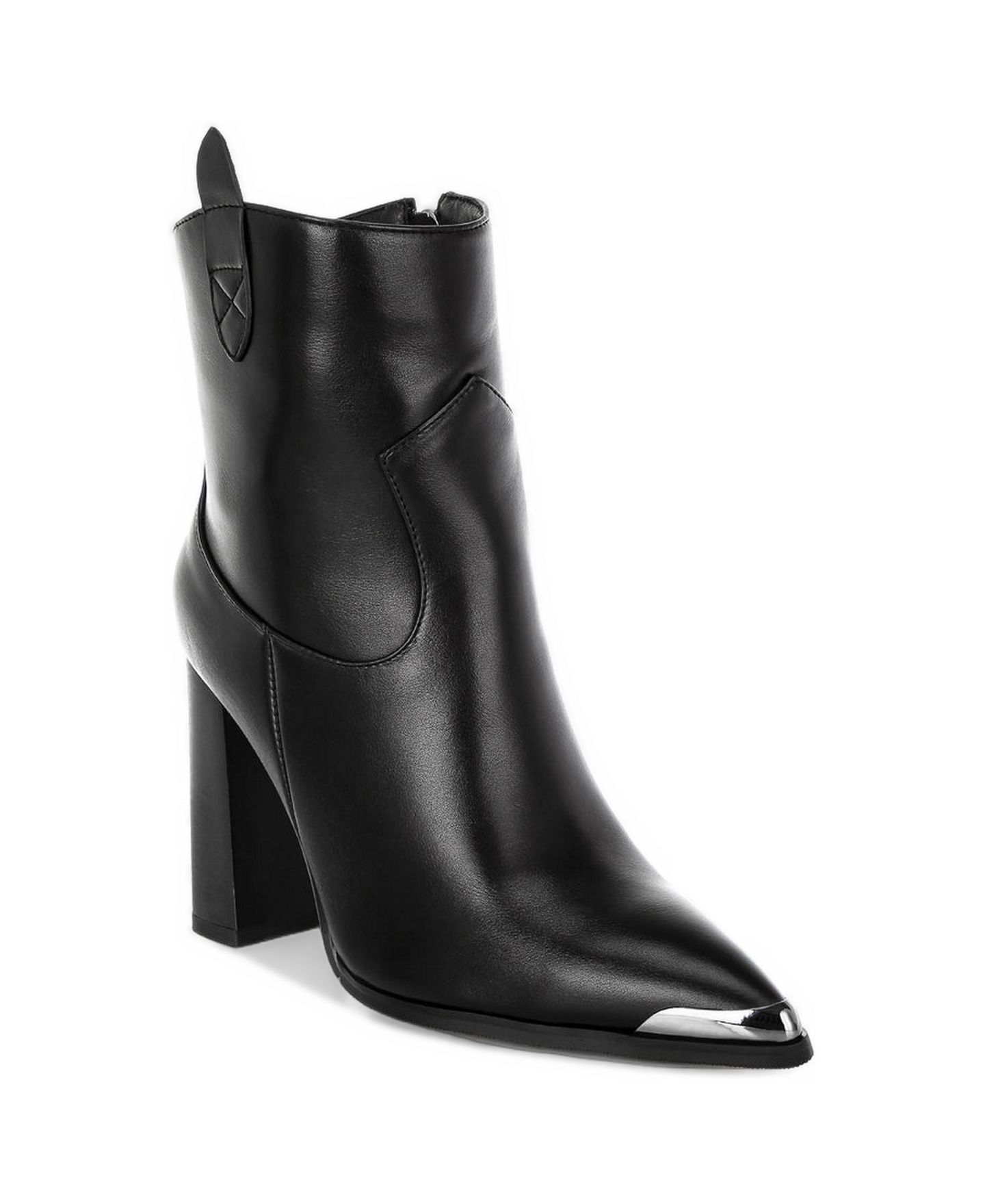 Женские ботинки London Rag Hatter Pointed Toe Faux Leather, цвет: Чёрный гладкий — фото 1