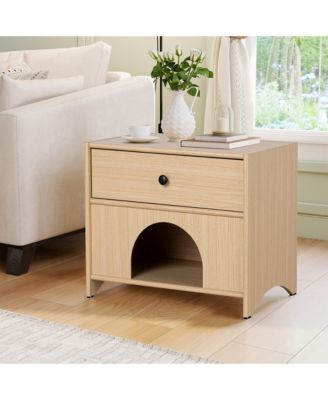 Storage Cabinet with Drawer Pet-Friendly Storage Side Table with Storage for Living Room Bedroom