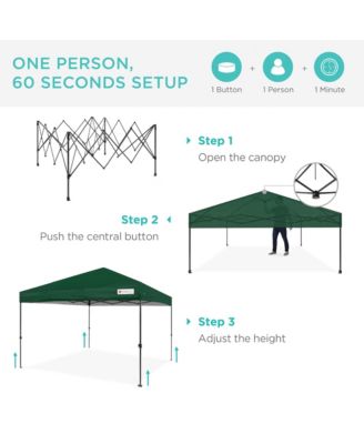 12x12ft Easy Setup Pop Up Canopy w/ 1-Button Setup, Wheeled Case, 4 Weight Bags