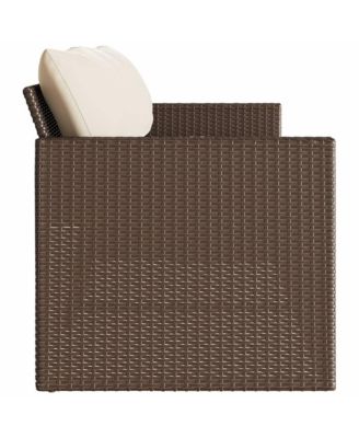 Garden Sofa Brown, Cream White