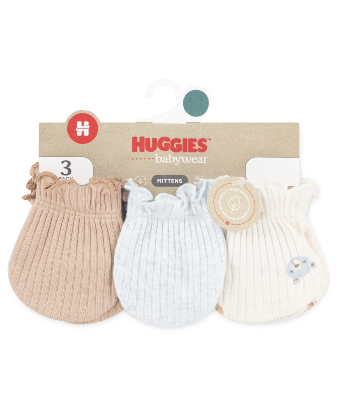 Huggies Baby Boys 3-Pack Rib Knit Mittens