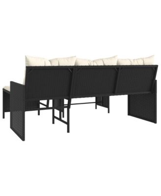 Garden Sofa Black, Cream White