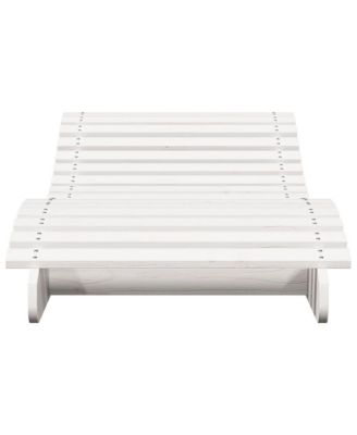 Sun Lounger White Solid pine wood 80.7x27.6x12.4 in Ergonomic