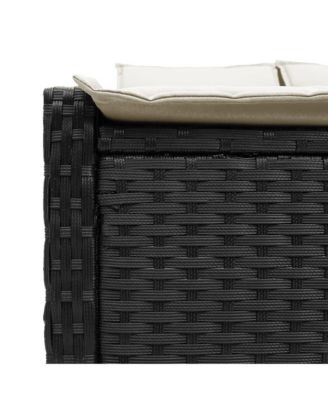 Double Sun Lounger Black, Cream White