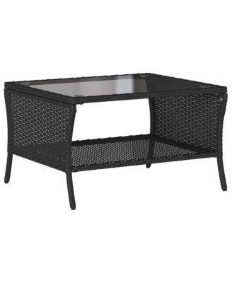 Garden Sofa Black, Cream White PE Rattan Medium Removable Covers