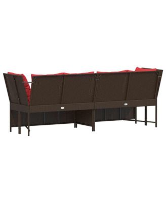 Patio Sofa Brown and Red