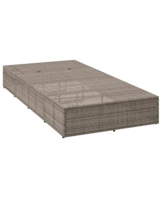 Patio Sunbed Grey PE Rattan Standard Adjustable Armrests