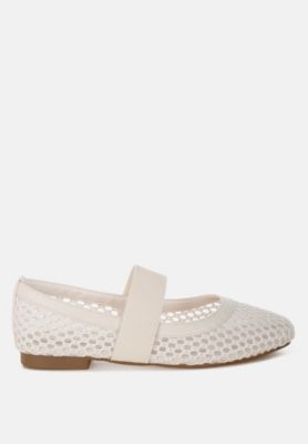 Womens Nayela Mid-Foot Strap Ballerinas