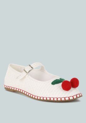 Rag and Co Womens Brunch Date Cherry Accent Mary Jane Flats