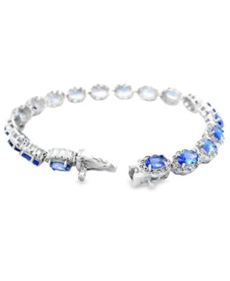 Oval Tanzanite (7.60 ct. t.w.) and Diamond Bracelet (0.01 ct. t.w.) in Sterling Silver (Also in Ruby)