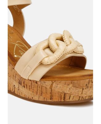 Womens Emelda Chain Link Detail Wedge Sandals