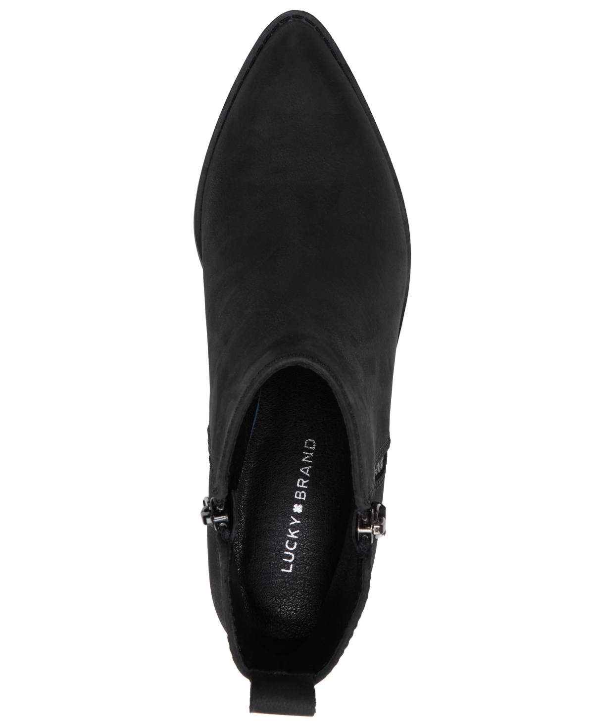 Lucky Brand Women's Ailein Pointed Toe Zipper Ankle Booties In Black