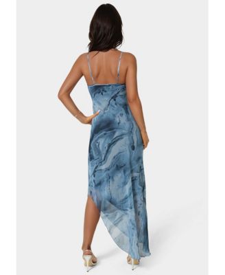 Women's Printed Chiffon Cowl Assy Maxi Dress