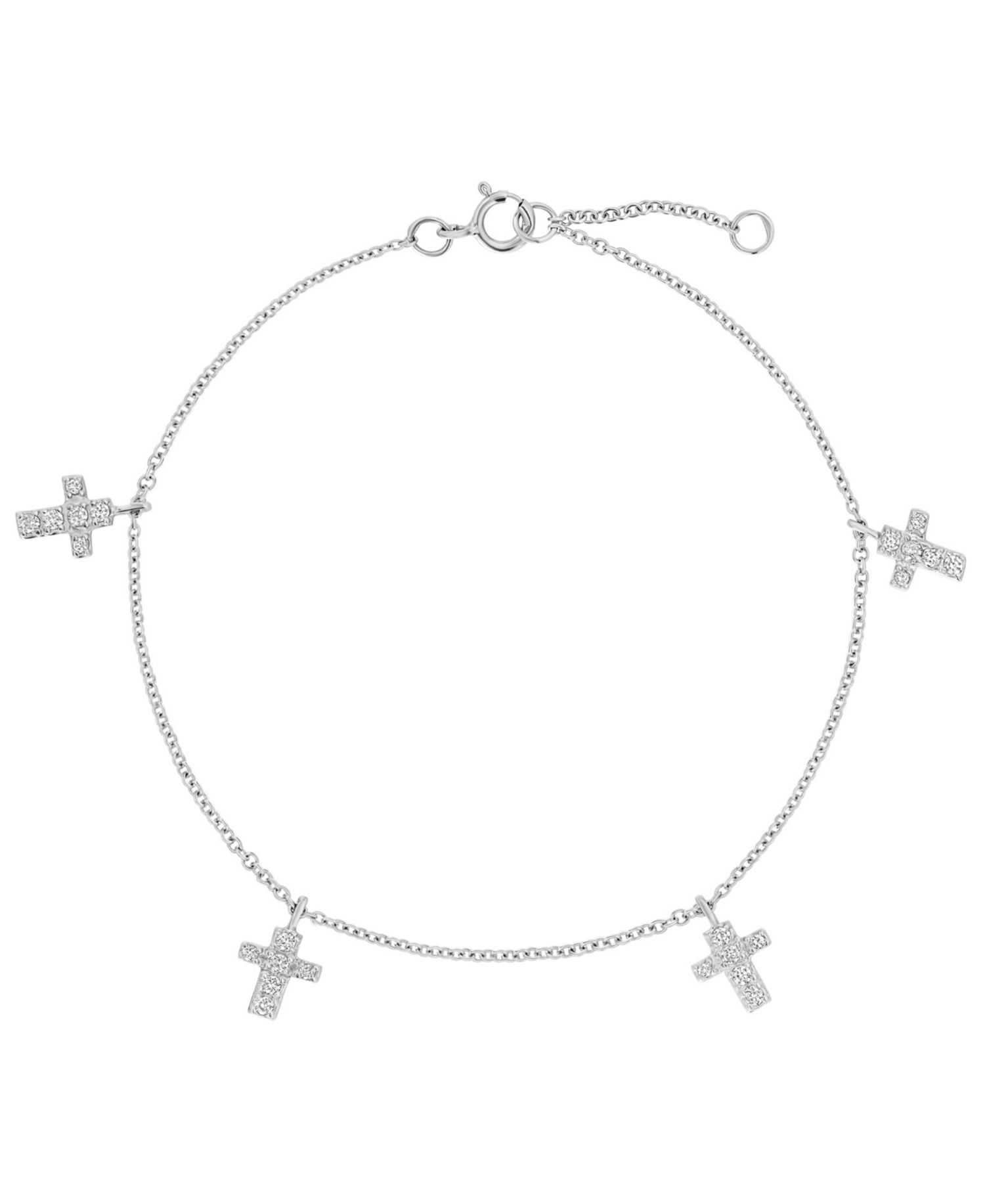 Cubic Zirconia Cross Bracelet (0.24 ct. t.w.) in Sterling Silver
