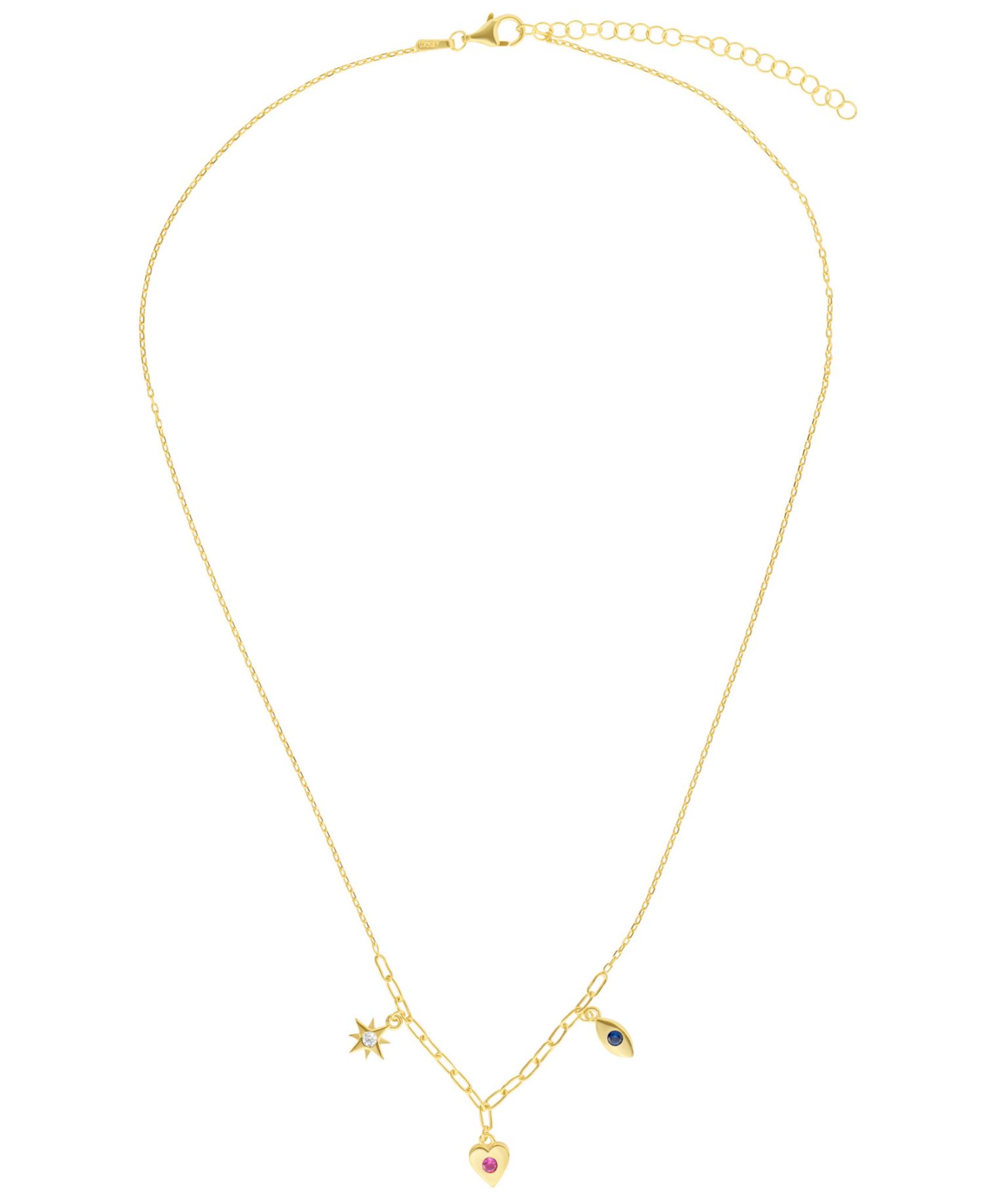 Cubic Zirconia Starburst Necklace (0.12 ct. t.w.) in 14k Gold Over Sterling Silver
