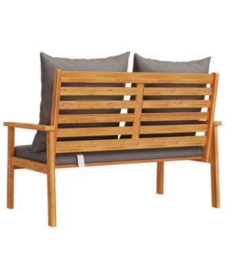 Garden Sofa Bench Dark grey Solid acacia wood 47.2 in long