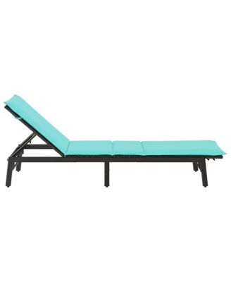 Sun Lounger with Cushion Black Poly Rattan