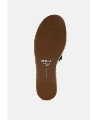 Womens Huntra Real Soft Leather Espadrille Flatforms