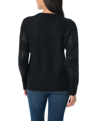 Women's Juliette Striped Sequin Long Sleeves Sweater