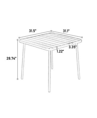 Steel Table & Plastic Chair Outdoor Dining Set - Black