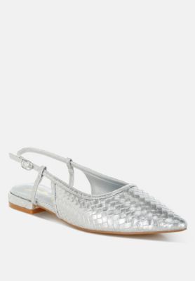 Womens Kurina Metallic Woven Slingback Sandals