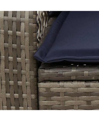 Patio Rocking Chair with Cushions Gray Poly Rattan