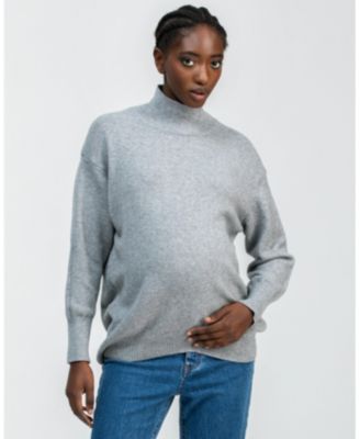 Maternity Relaxed Turtleneck Regina Sweater with Long Sleeves
