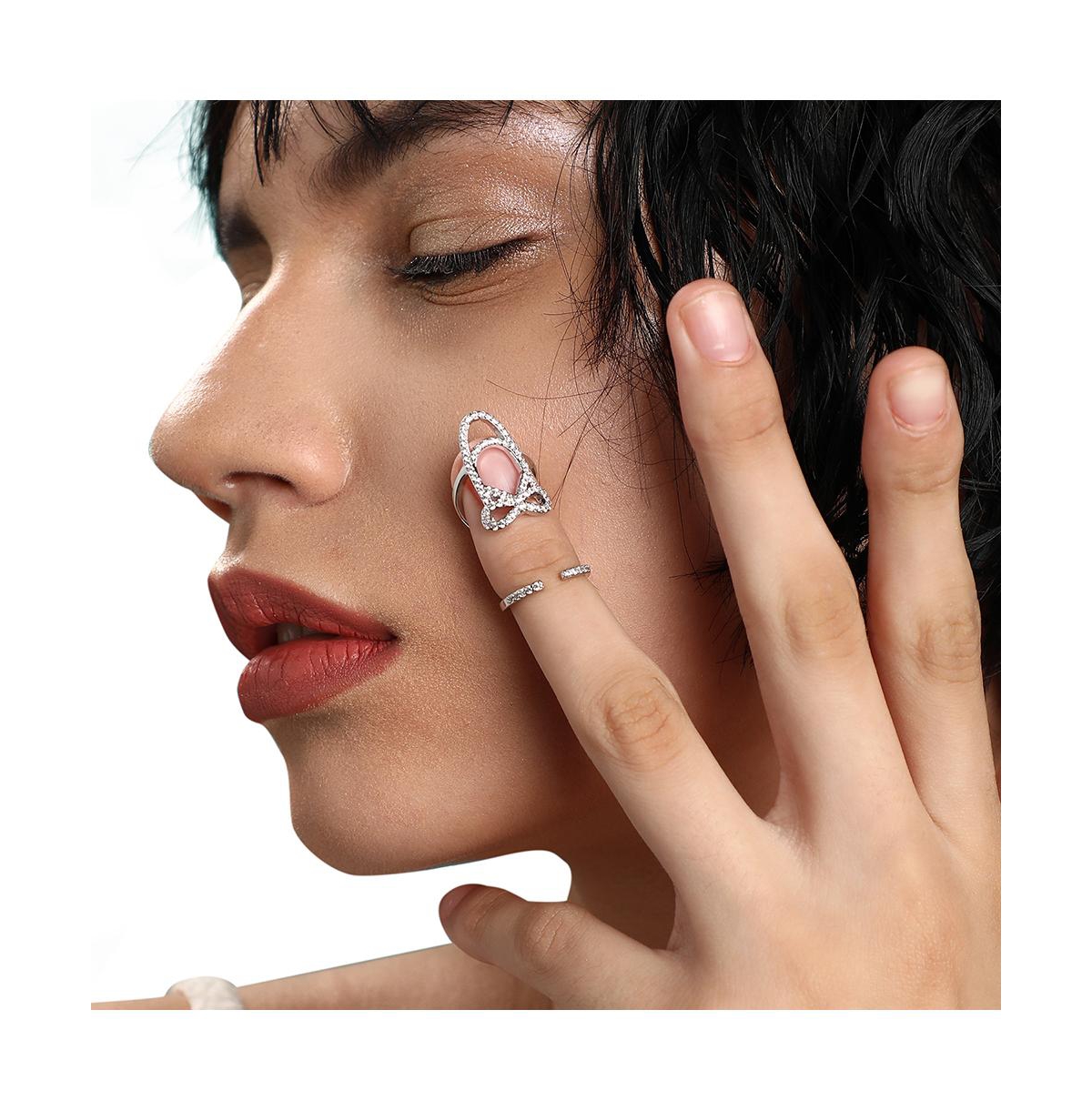 Sohi Party Nail Ring In Silver