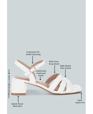 Womens ELISKA Strappy Square Toe Block Heels