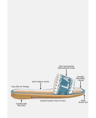 Womens Beaded Lake Como Flat Slip Ons