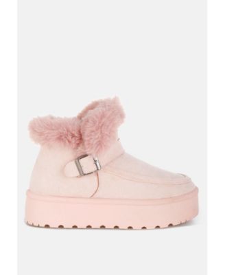 Womens Linka Pin Buckle Detail Snow Boots