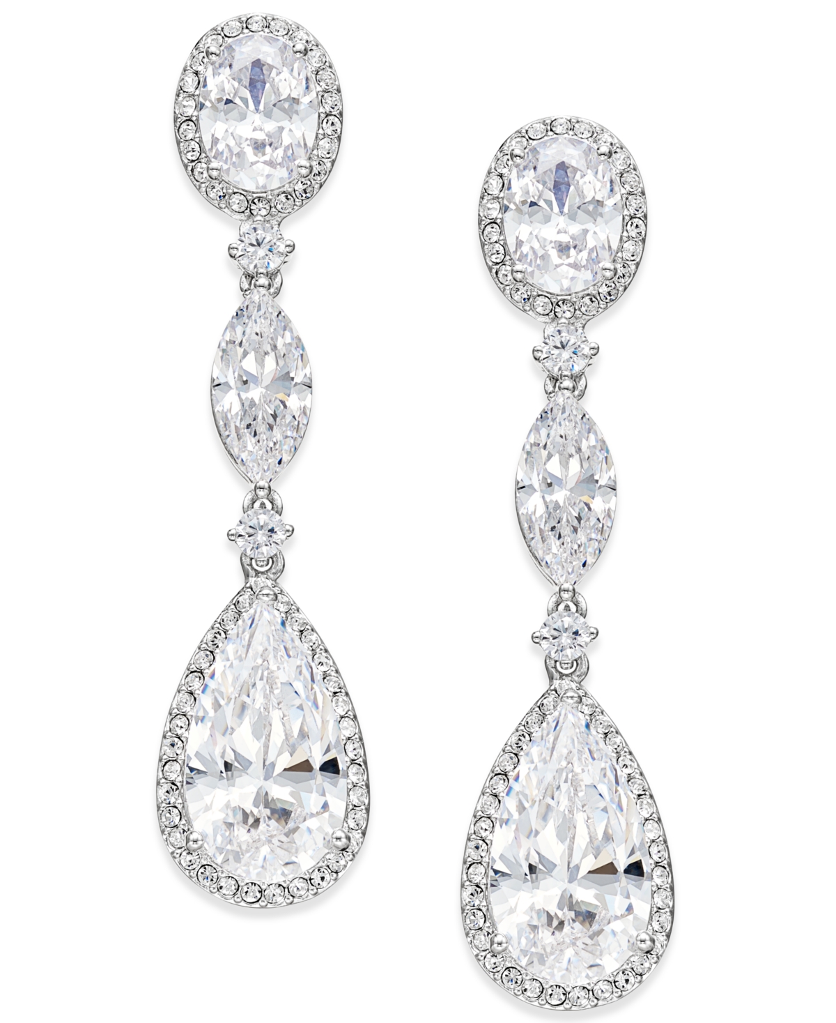 Oval Crystal Drop Earrings, Created for Macy's - Gold