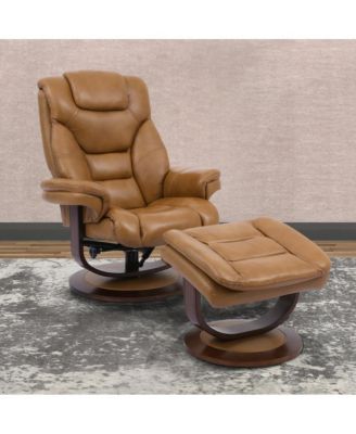 Monarch - Butterscotch Manual Reclining Swivel Chair and Ottoman