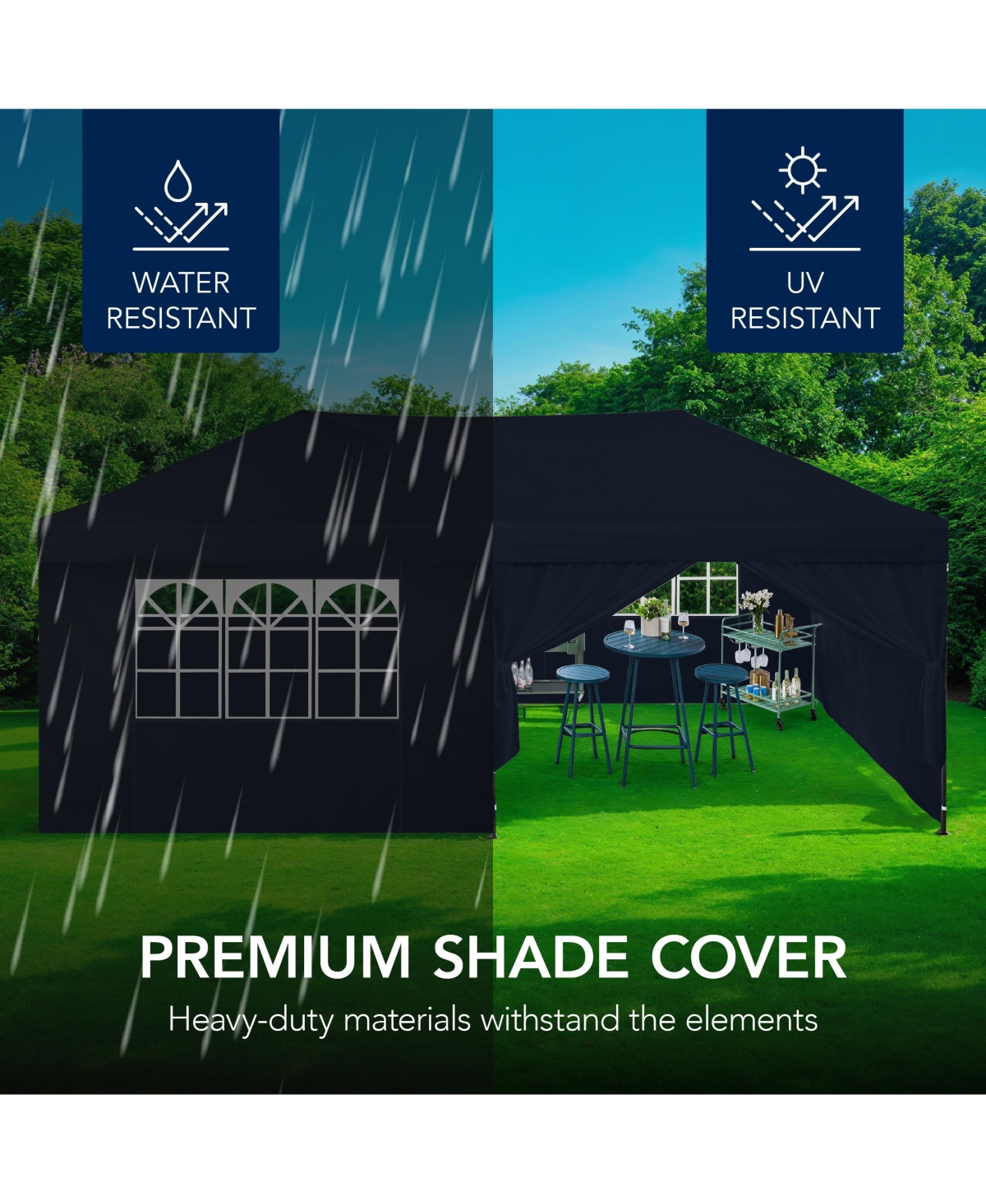 Best Choice Products 10x20ft Party Tent Pop Up Canopy Easy Setup w/ 1-Button Setup, Wheeled Case, 4 Weight Bags