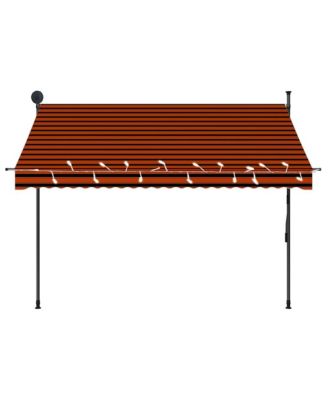 Retractable Awning Orange and Brown Polyester with PU coating, Steel