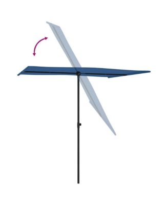 Garden Parasol Azure Blue Aluminium, Polyester 6.6 x 4.9 feet