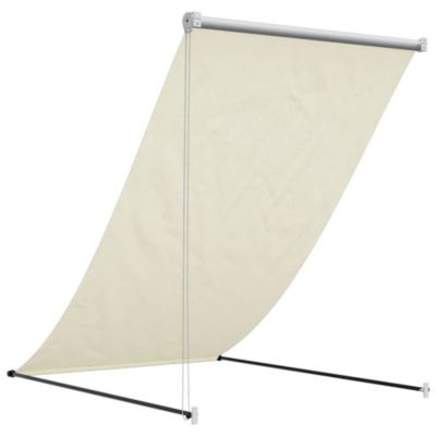 Retractable Awning Cream Polyester fabric with PA coating, Steel