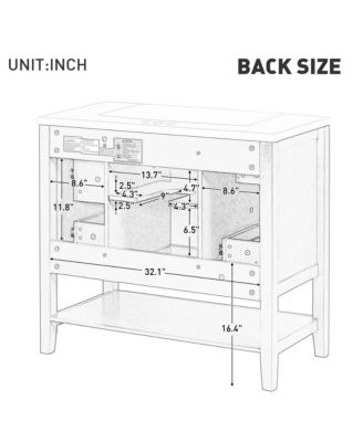 Bathroom Vanity without Sink Cabinet Base Only One Cabinet and three Drawers Black