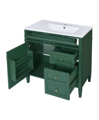 30inch Bathroom Vanity with Top Sink Modern Bathroom Storage Cabinet with 2 Drawers and a Tip out Drawer Single Sink Bathroom Vanity